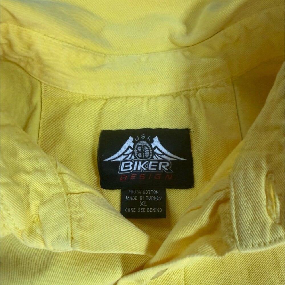 USA Biker Design Prayer Warrior Shirt Mens XL Yellow Sleeveless Cross Motorcycle - Picture 7 of 9